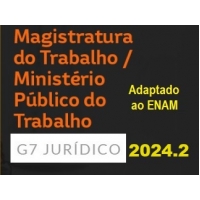 MAGISTRATURA TRABALHISTA E MINISTÉRIO PÚBLICO DO TRABALHO (G7 2024.2) Adaptado ao ENAM